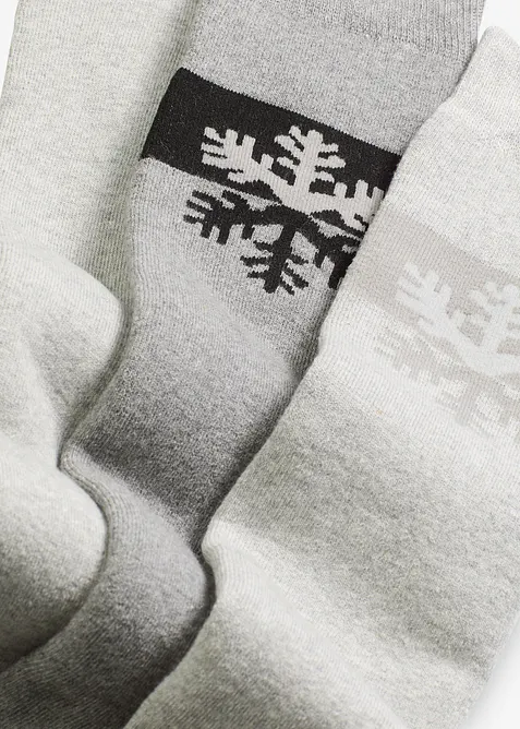 3 paires de chaussettes hautes thermiques avec intérieur éponge doux, coton majoritaire, bonprix