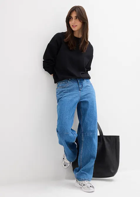 Jean barrel taille mi-haute, bonprix