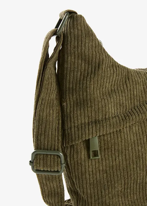 Sac &agrave; bandouli&egrave;re en velours c&ocirc;tel&eacute;, bonprix