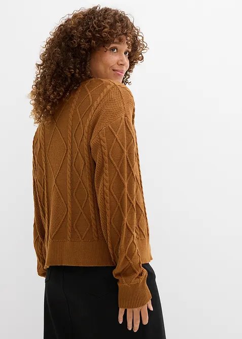 Gilet en maille à nouettes, bonprix