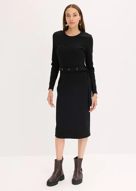 Robe midi en coton extensible, bonprix