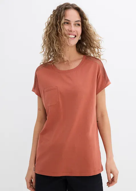 T-shirt ample avec dentelle, bonprix