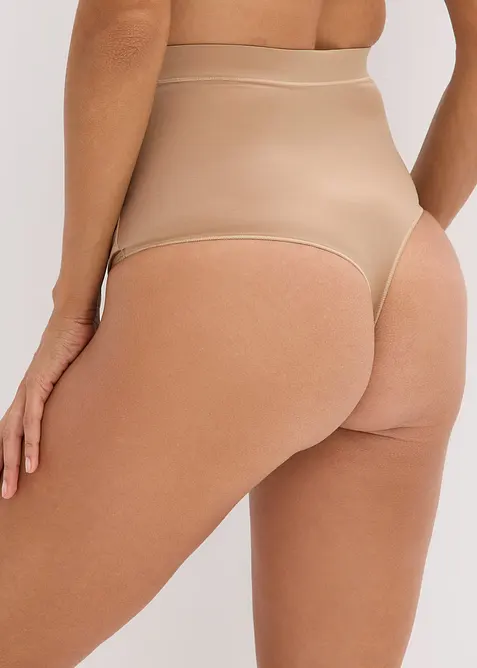 Lot de 2 strings sculptants en matière brillante, maintien léger, bonprix