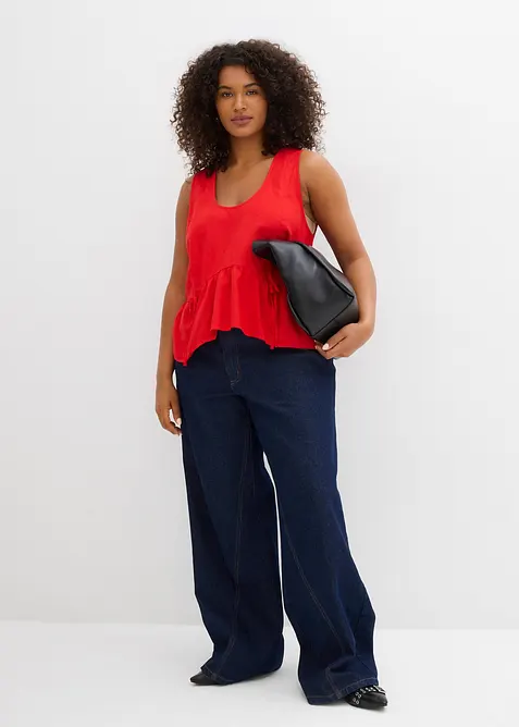 Blouse sans manches légère en lin mélangé, bonprix