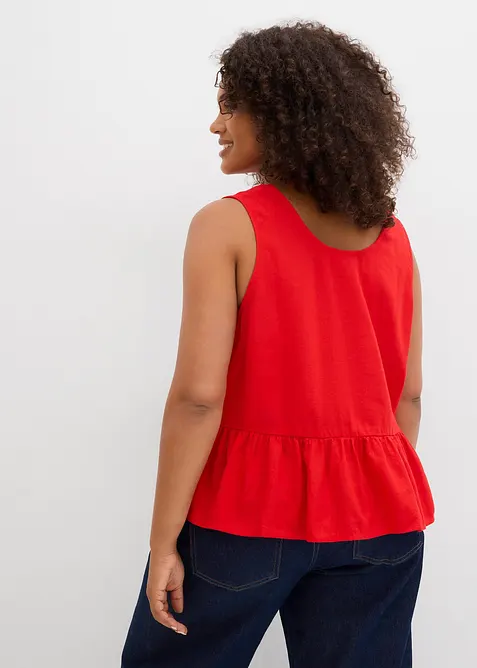 Blouse sans manches légère en lin mélangé, bonprix
