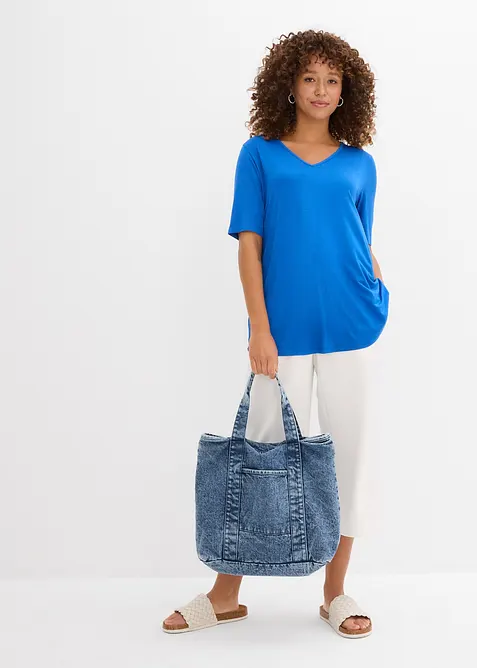 T-shirt long en viscose douce, bonprix