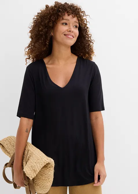 T-shirt long en viscose douce, bonprix