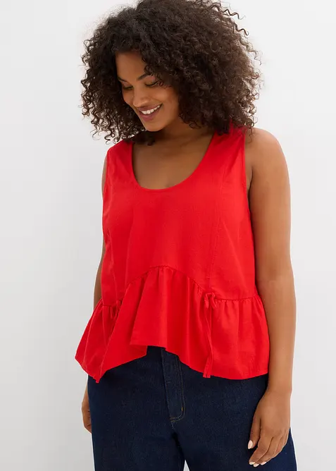 Blouse sans manches légère en lin mélangé, bonprix
