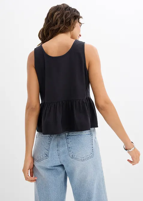 Blouse sans manches l&eacute;g&egrave;re en lin m&eacute;lang&eacute;, bonprix