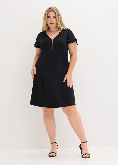 Robe en jersey à manches en crêpe, bonprix