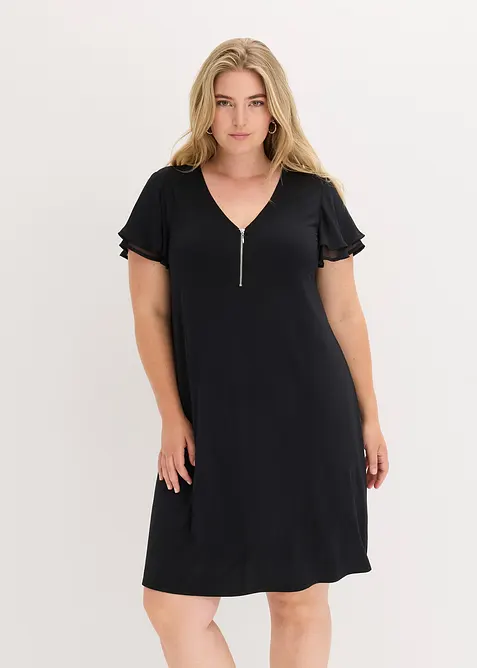 Robe en jersey à manches en crêpe, bonprix