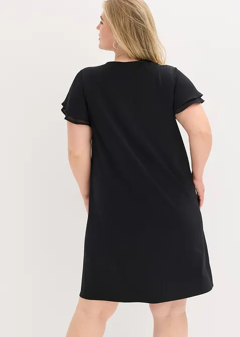 Robe en jersey à manches en crêpe, bonprix