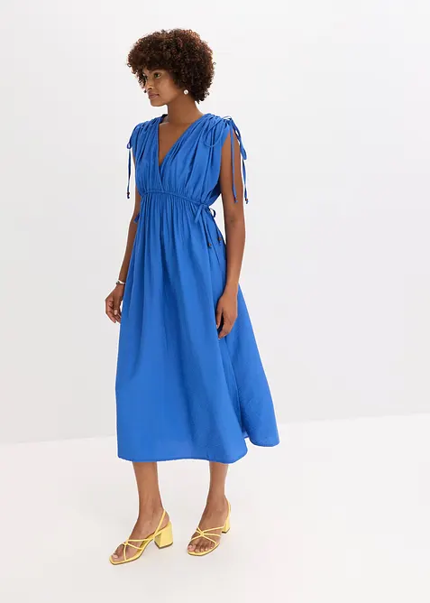 Robe longue à manches amples en matière texturée, bonprix