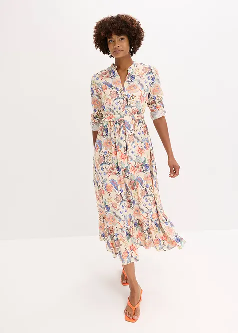 Robe longue à imprimé floral, bonprix