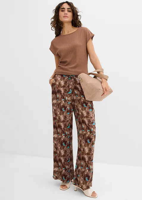 Pantalon taille élastiquée en viscose fluide, bonprix