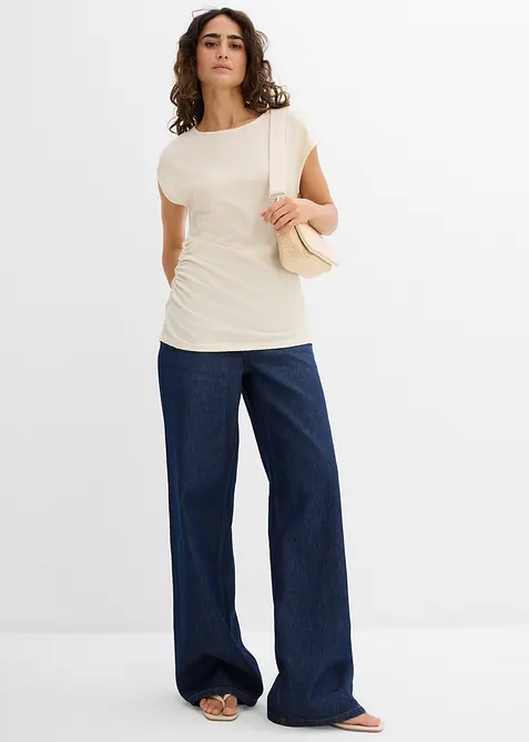 Top à base asymétrique en crêpe léger, bonprix