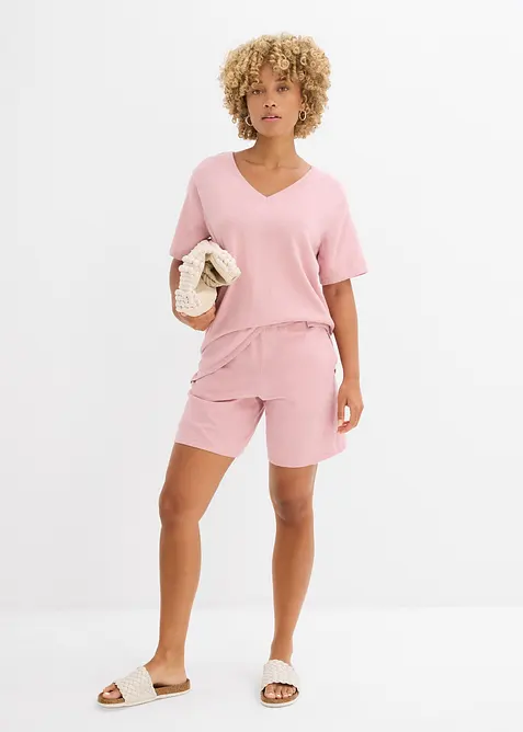 T-shirt en maille fine avec du lin, bonprix