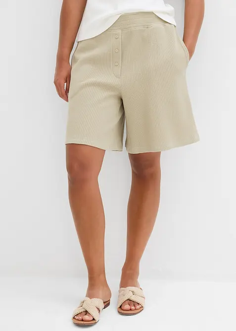 Short 100% coton avec taille &eacute;lastiqu&eacute;e, bonprix
