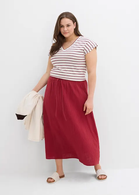 Jupe longue en gaze de coton, bonprix