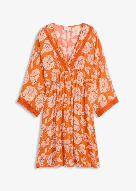 Robe-tunique en viscose texturée avec dentelle, bonprix