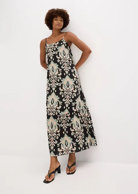 Robe à bretelles en viscose texturée, bonprix