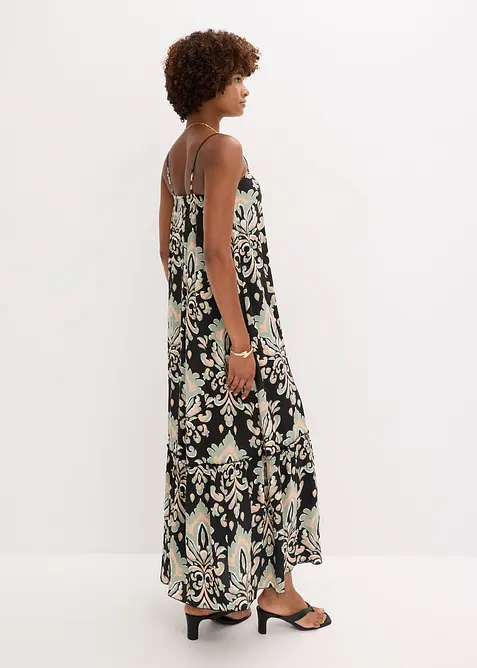 Robe à bretelles en viscose texturée, bonprix