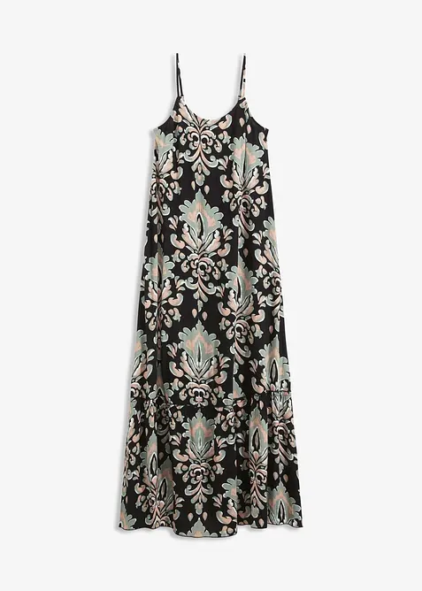 Robe à bretelles en viscose texturée, bonprix