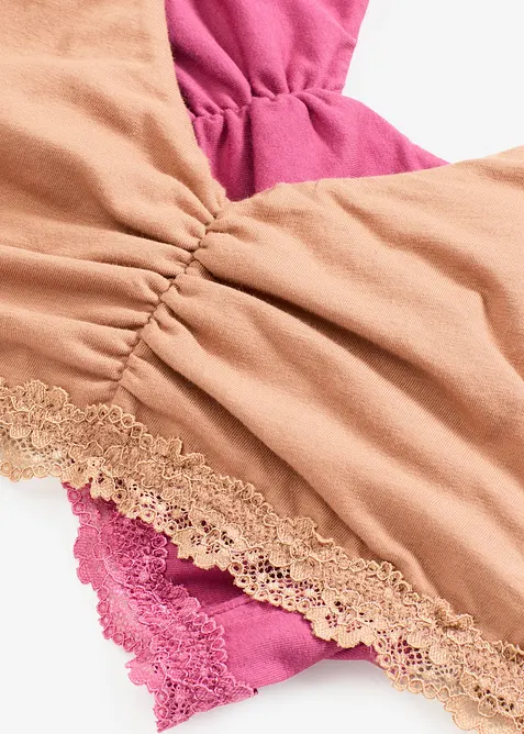 Lot de 2 soutiens-gorge bralette coton et dentelle, bonprix
