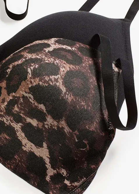 Lot de 2 soutiens-gorge coton à coques sans armatures, bonprix