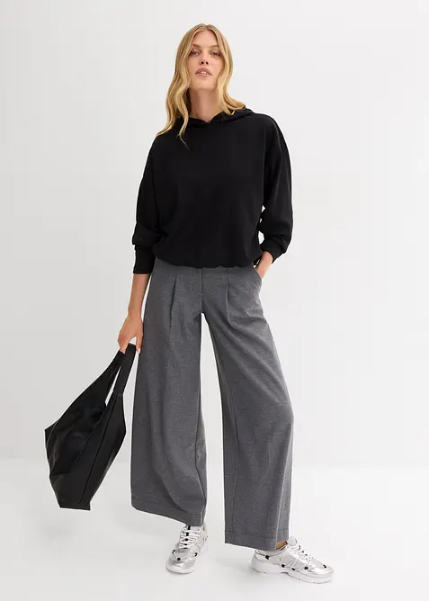 Sweat à capuche légèrement brillant en viscose mélangée, bonprix