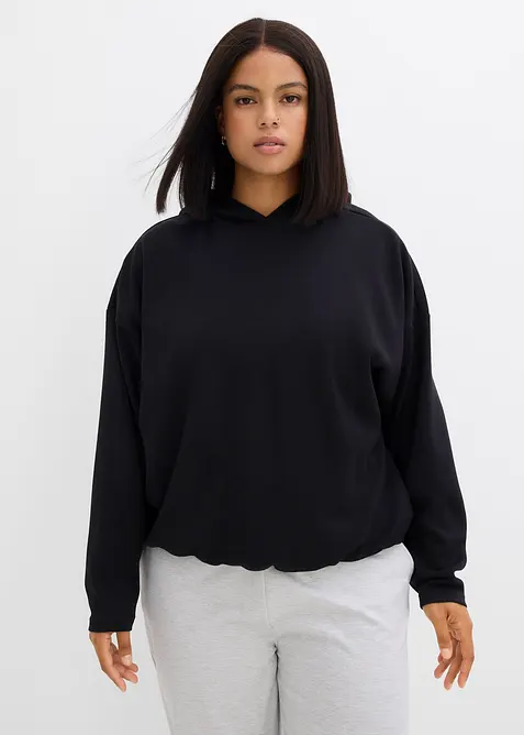 Sweat à capuche légèrement brillant en viscose mélangée, bonprix