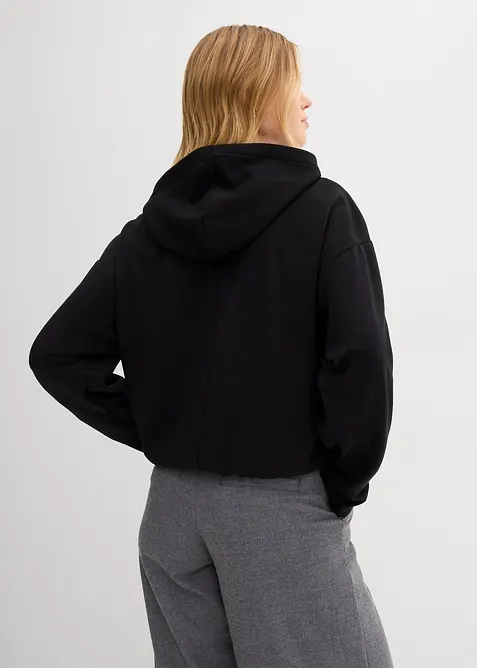 Sweat à capuche légèrement brillant en viscose mélangée, bonprix