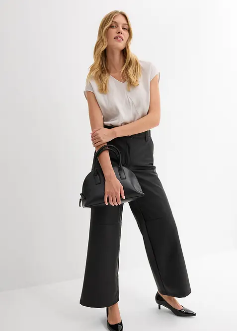 Blouse manches courtes en satin brillant, bonprix