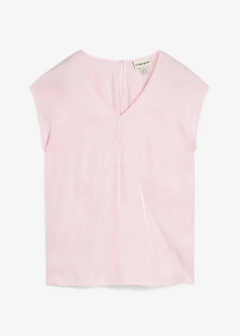 Blouse manches courtes en satin brillant, bonprix