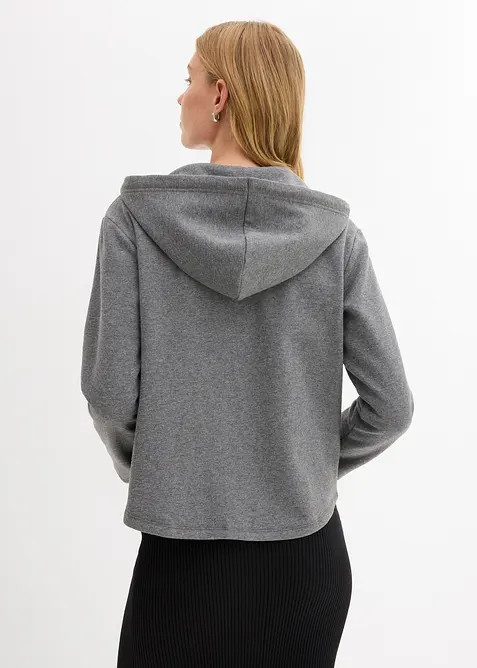 Sweat zippé à capuche avec polyester recyclé, bonprix