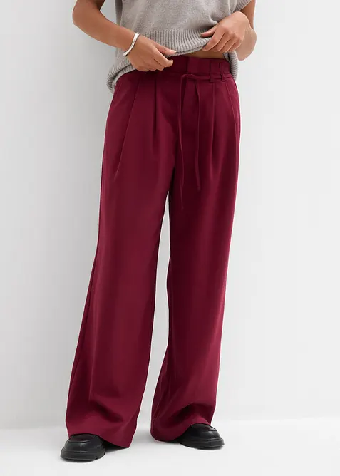 Pantalon à pinces avec lien à nouer, bonprix