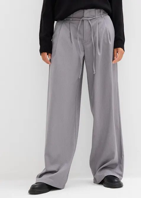 Pantalon à pinces avec lien à nouer, bonprix