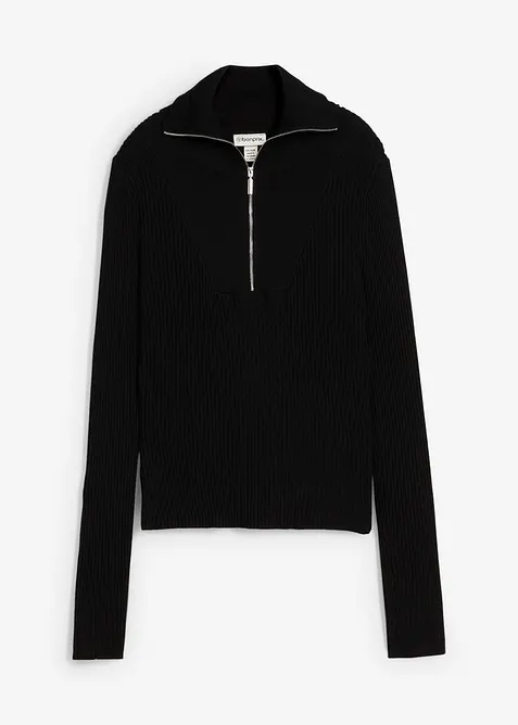 T-shirt doux et c&ocirc;tel&eacute; en viscose m&eacute;lang&eacute;e, bonprix