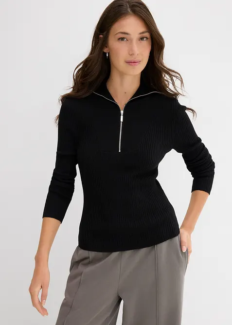 T-shirt doux et c&ocirc;tel&eacute; en viscose m&eacute;lang&eacute;e, bonprix