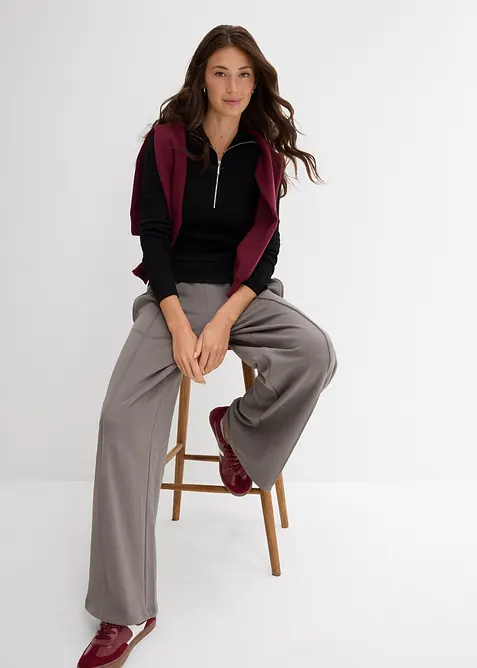 T-shirt doux et c&ocirc;tel&eacute; en viscose m&eacute;lang&eacute;e, bonprix