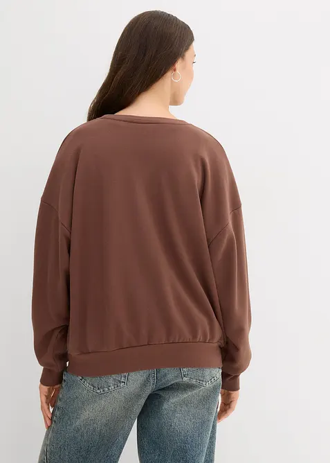 Sweat oversize doux en coton mélangé, bonprix