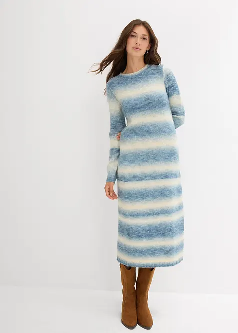 Robe pull longue et douce en laine mélangée, bonprix