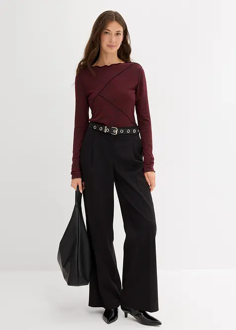 T-shirt manches longues doux en viscose majoritaire, bonprix