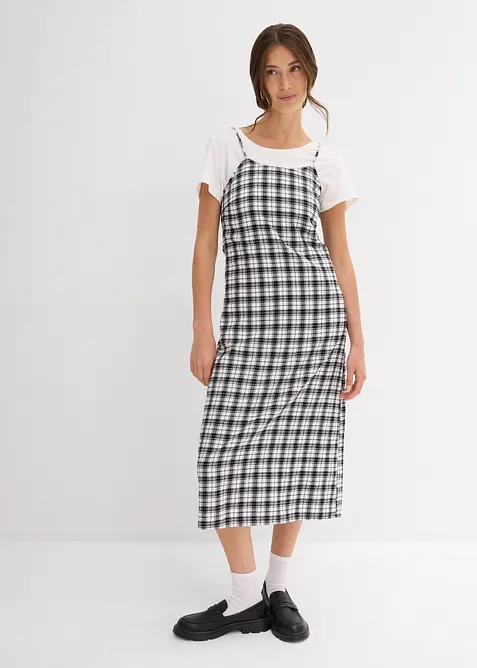 Robe à fines bretelles en flanelle 100% coton, bonprix