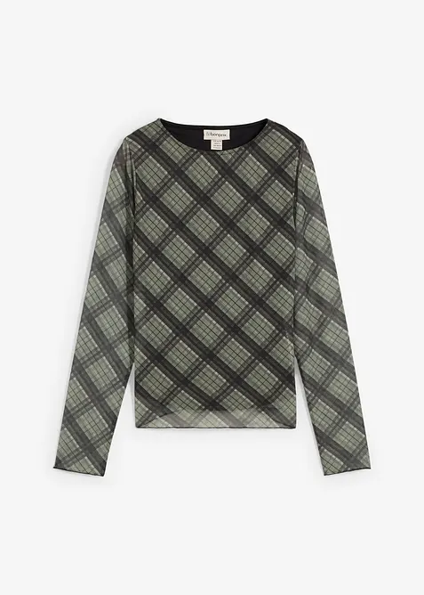 T-shirt manches longues en mesh fin, bonprix