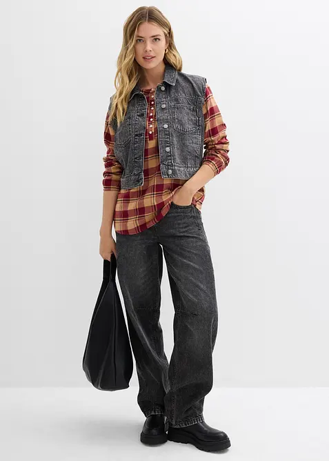 Blouse longue en flanelle, bonprix