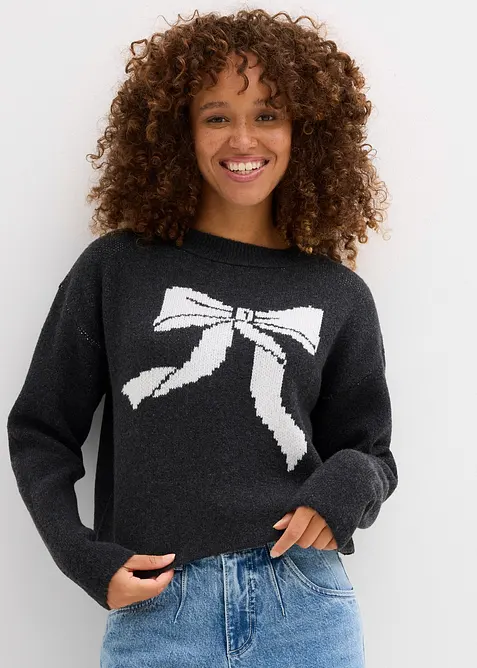 Pull en maille avec nœud, bonprix