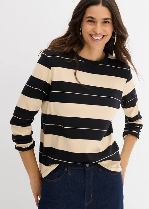 T-shirt manches longues en coton épais, bonprix