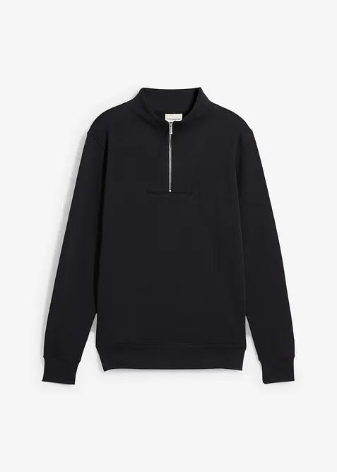 Sweat &agrave; col zipp&eacute; 100% coton, bonprix