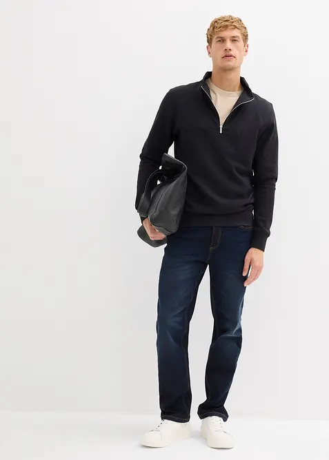 Sweat &agrave; col zipp&eacute; 100% coton, bonprix